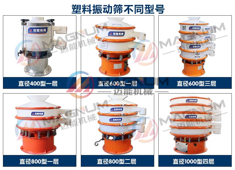 六氟磷酸鋰塑料振動篩不同型號展示